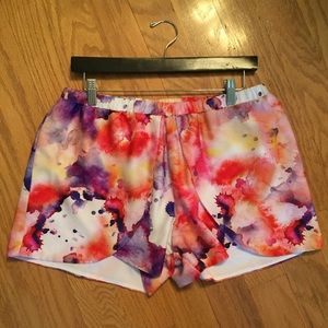 Watercolor print shorts
